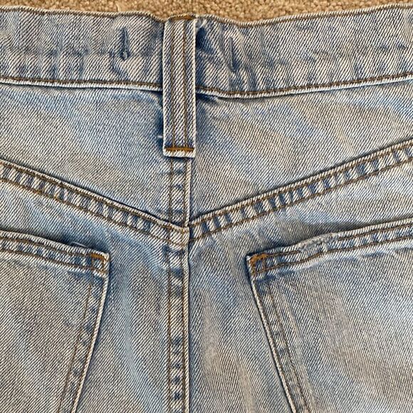Madewell Rigid Denim A-Line Skirt Cut Out Edition Raw Hem Size 27 - Picture 8 of 11